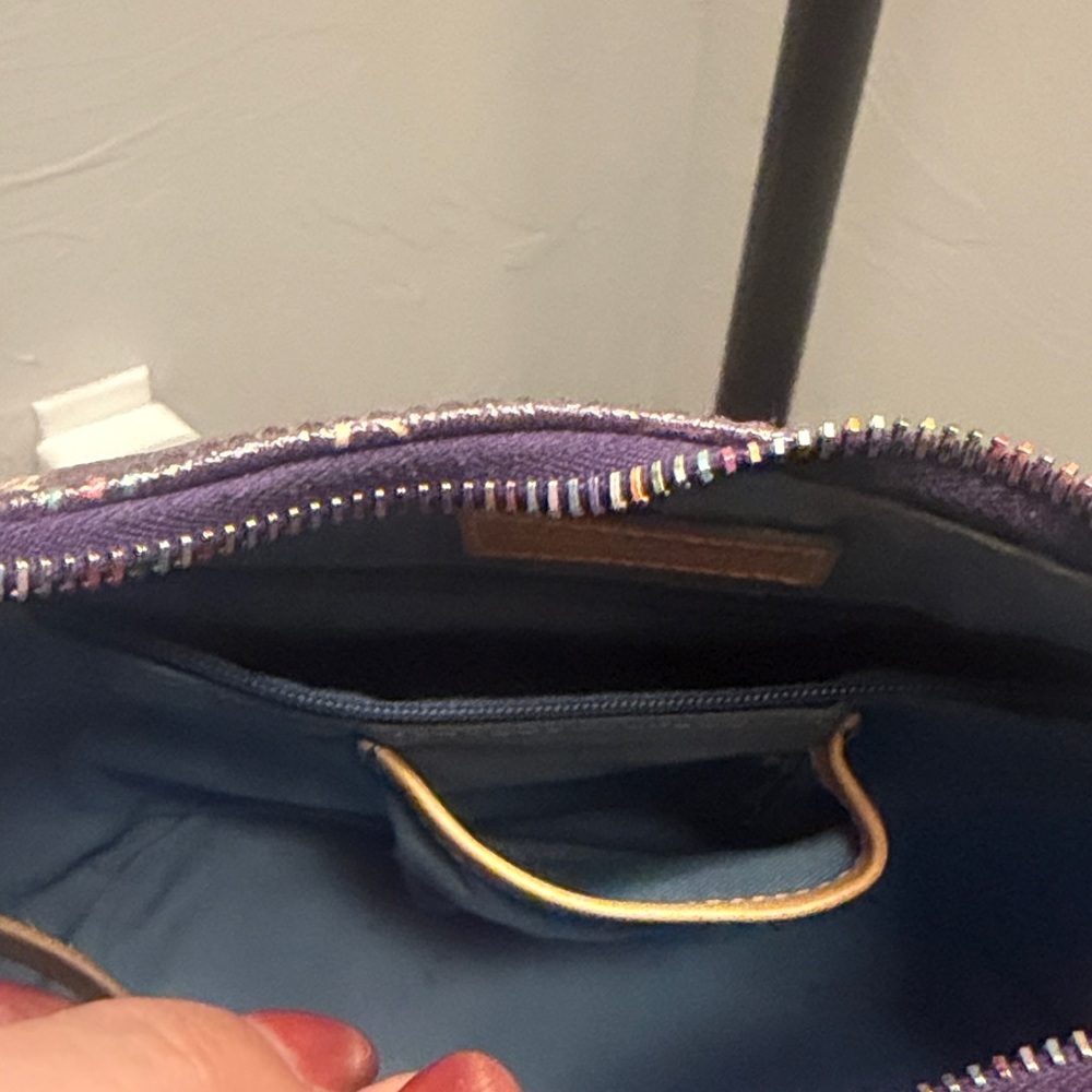 Vintage Y2K Dooney & Bourke Small  Rainbow Zipper Monogram Shoulder Bag - Picture 6 of 14